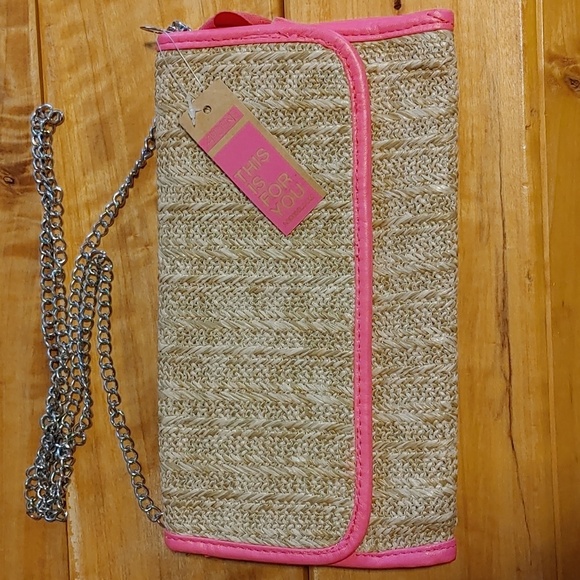 Ardene Handbags - NWT Ardene Straw & Hot Pink Bag